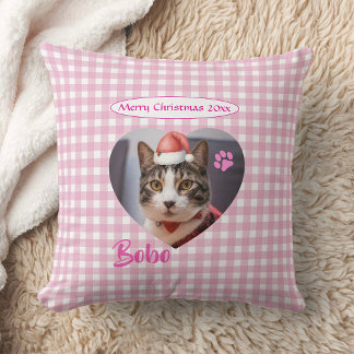 Create Your Own Cute Cat 2 Photo Script Christmas  Cushion
