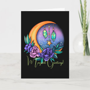 Create Your Own Cute Crystals, Moon & Roses Card