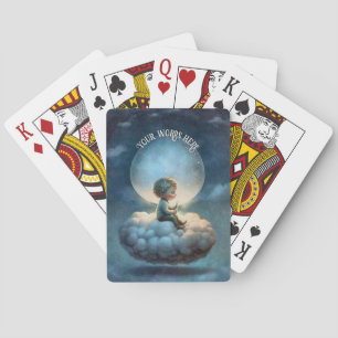 Create Your Own Cute Dreaming Boy Playing Cards
