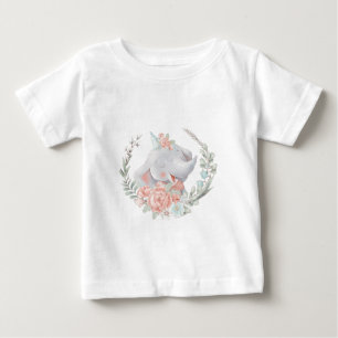 Create Your Own Cute Elephant Birthday Girl Baby T-Shirt