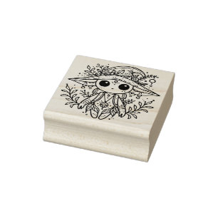 Create Your Own Cute Elven Witch Rubber Stamp