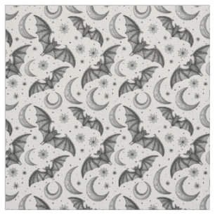 Create Your Own Cute Floral Gothic Bats Fabric