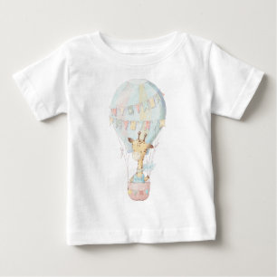 Create Your Own Cute Giraffe Hot Air Balloon Baby T-Shirt