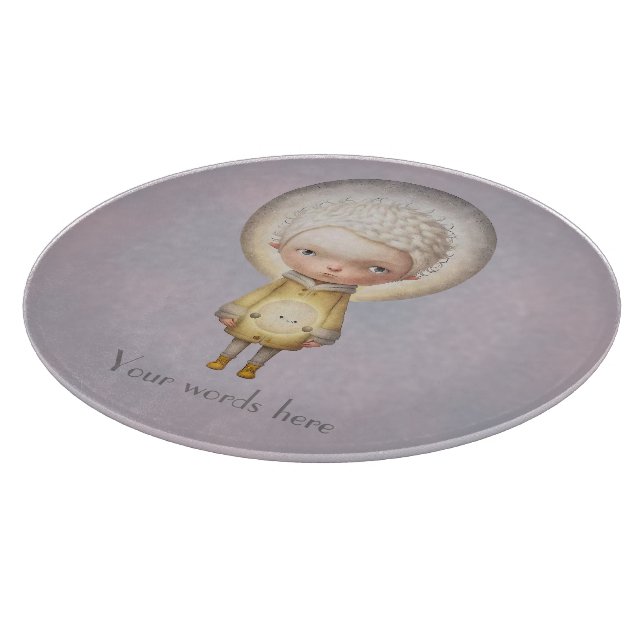 Create Your Own Cute Moon Boy Cutting Board (Corner)