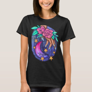 Create Your Own Cute Moon, Stars, Roses Hand T-Shirt