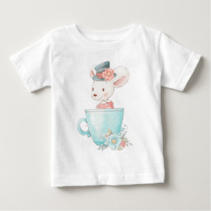 Create Your Own Cute Mouse Tea Cup Baby T-Shirt