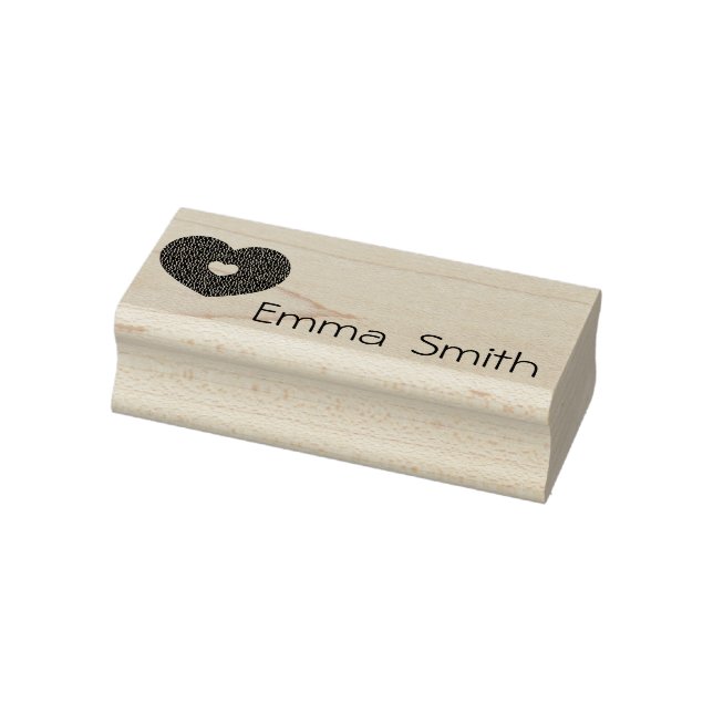 Create your own cute name heart Wood Art Stamp (Stamp)