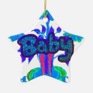 Create Your Own Cute Nice Lovely Glitter Baby Ceramic Ornament