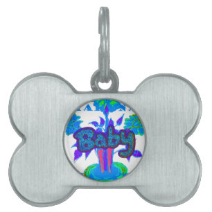 Create Your Own Cute Nice Lovely Glitter Baby Pet Name Tag