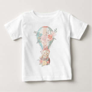 Create Your Own Cute Owl Hot Air Balloon Baby T-Shirt