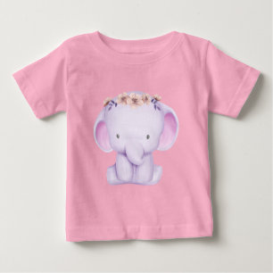 Create Your Own Cute Purple Elephant Baby T-Shirt