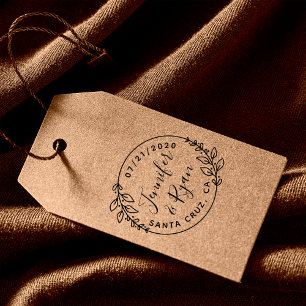 Create Your Own Cute Round Wedding Save The Date Self-inking Stamp