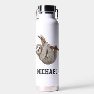Create Your Own Cute Sloth Name Water Bottle