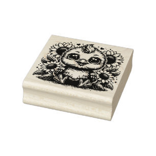 Create Your Own Cute Sunflower Garden Chick Rubber Stamp