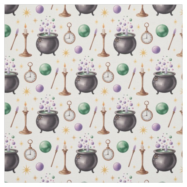 Create Your Own Cute Time for Magic Cauldrons Fabric (Swatch)