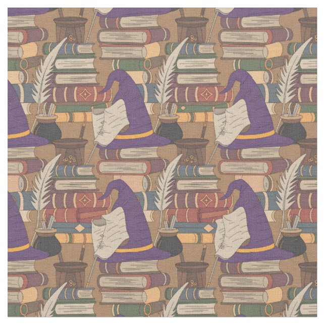 Create Your Own Cute Wizarding School Montage Fabric (Close Up)