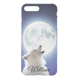 Create Your Own Cute Wolf Howls   Blue Moon Sky  iPhone 8 Plus/7 Plus Case