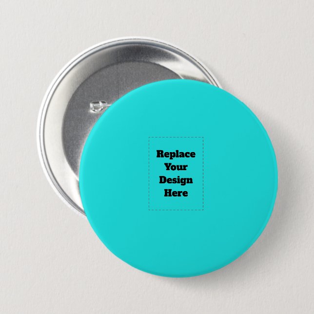 Create Your Own cyan 7.5 Cm Round Badge (Front & Back)