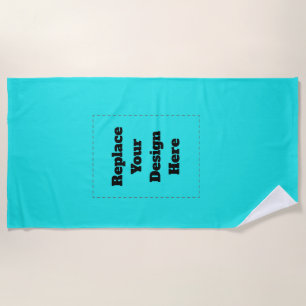 Create Your Own cyan Beach Towel