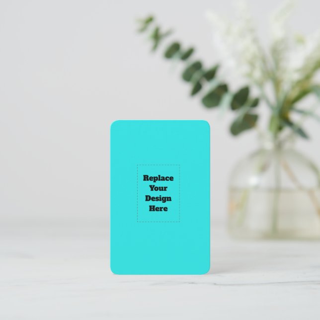 Create Your Own cyan Business Card (Standing Front)