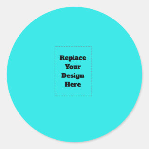 Create Your Own cyan Classic Round Sticker