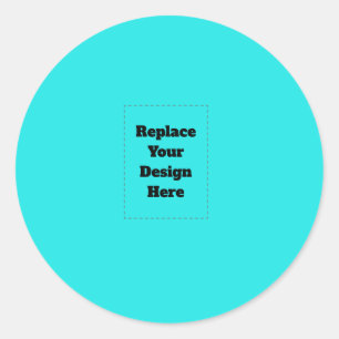 Create Your Own cyan Classic Round Sticker