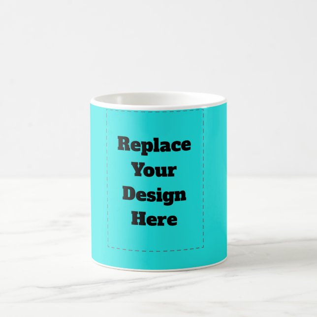 Create Your Own cyan Coffee Mug (Center)