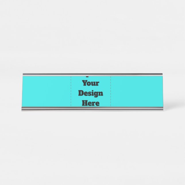 Create Your Own cyan Desk Name Plate (Front)