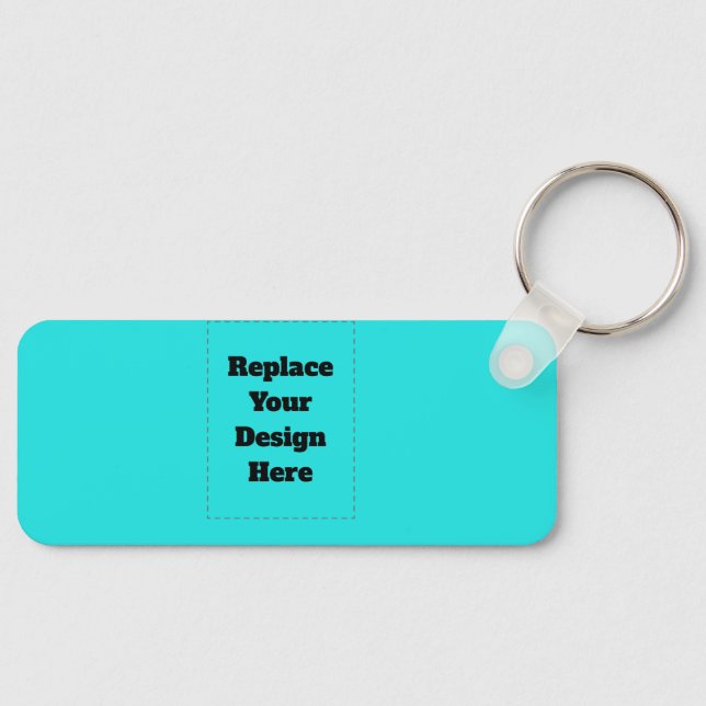 Create Your Own cyan Key Ring (Front)