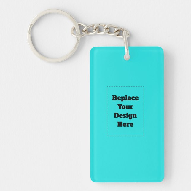 Create Your Own cyan Key Ring (Front)