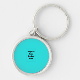 Create Your Own cyan Key Ring