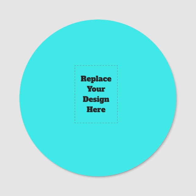 Create Your Own cyan Name Tag (Front)