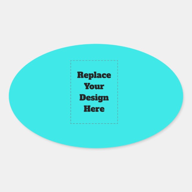 Create Your Own cyan Oval Sticker (Front)