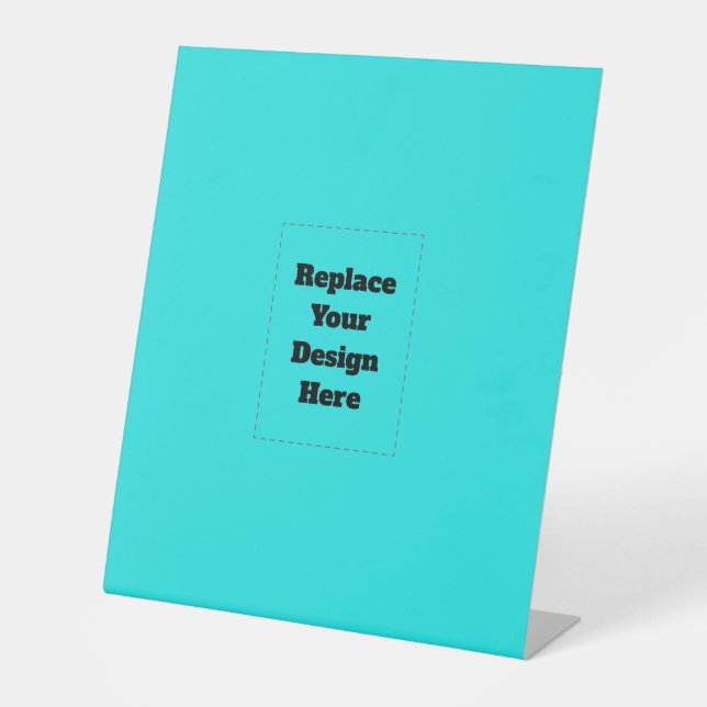 Create Your Own cyan Pedestal Sign (Front)