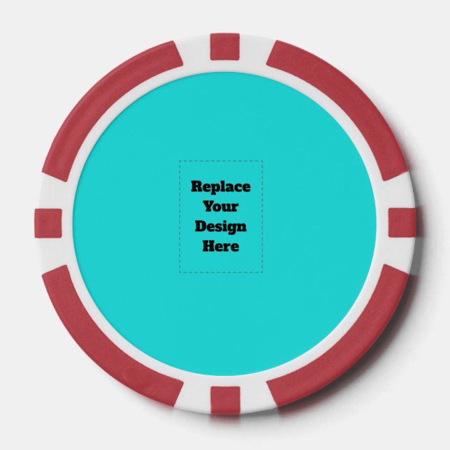 Create Your Own cyan Poker Chips (Front)