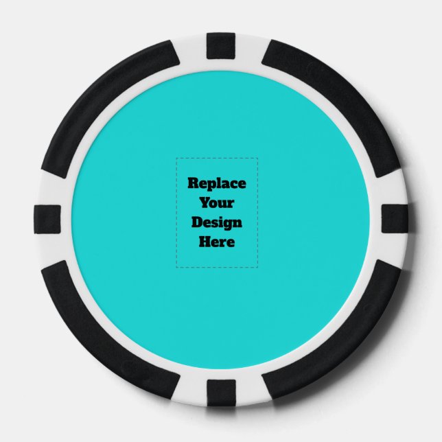 Create Your Own cyan Poker Chips (Front)