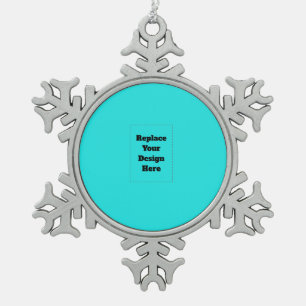 Create Your Own cyan Snowflake Pewter Christmas Ornament