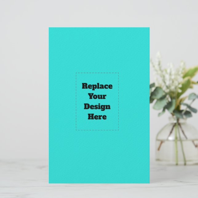 Create Your Own cyan Stationery (Standing Front)