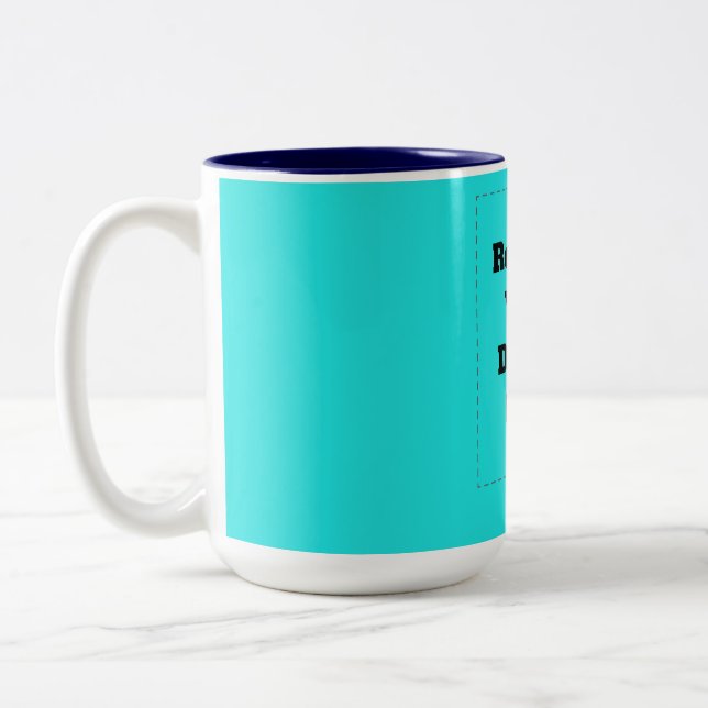Create Your Own cyan Two-Tone Coffee Mug (Left)