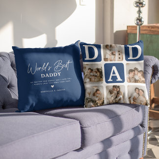 Create Your Own Dad Photo Collage Cushion