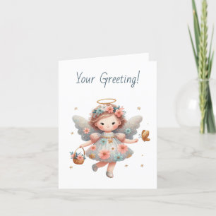 Create Your Own Dancing Daisies Angel Holiday Card