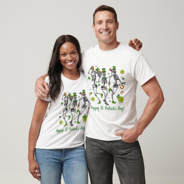 Create Your Own Dancing Skeletons St Patrick's Day T-Shirt (Unisex)