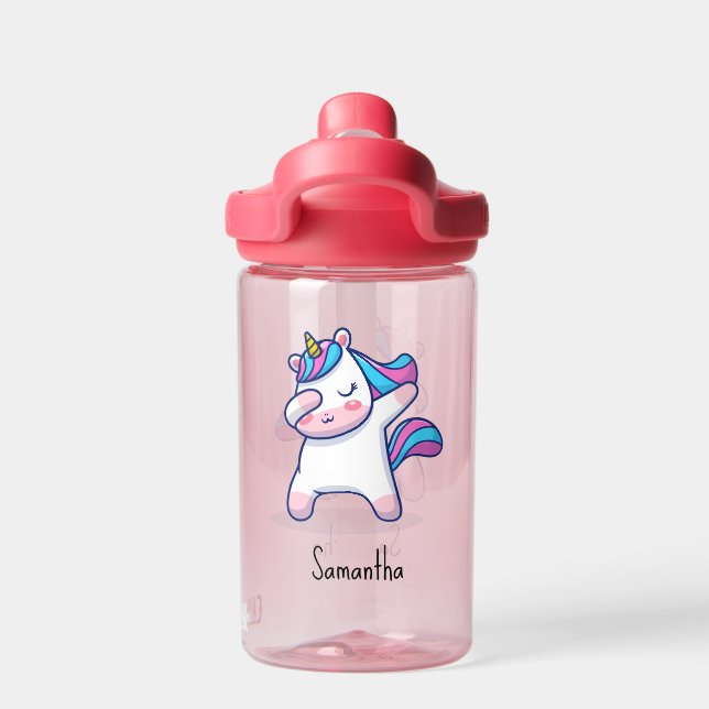 Create Your Own Dancing Unicorn Girl Name  Water Bottle (Back)