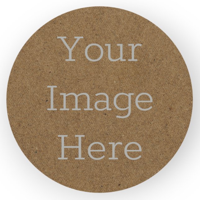 Create Your Own Dark Brown Kraft Paper Board Print Classic Round Sticker (Creator Uploaded)