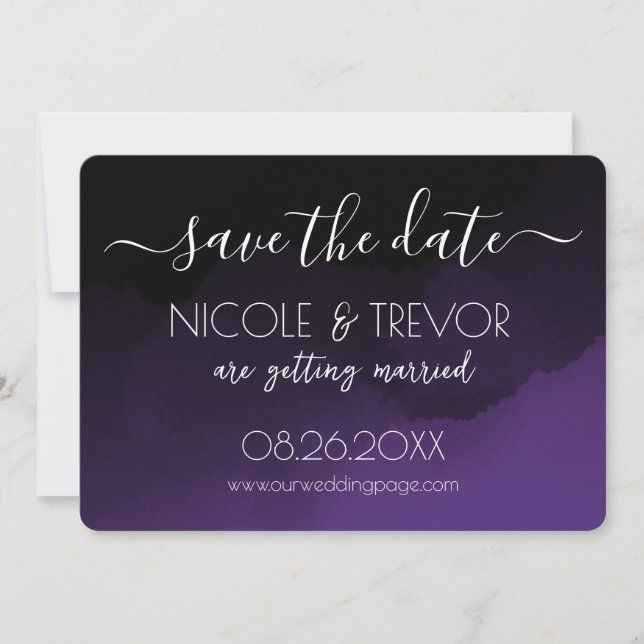 Create Your Own - Dark Colourized Ombré Save The Date (Front)