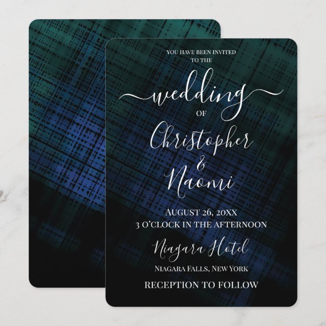 Create Your Own Dark Crosshatch Invitation (Front/Back)