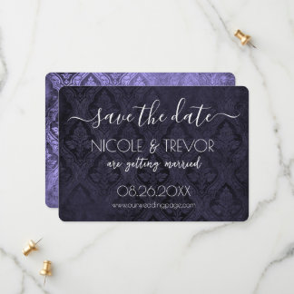 Create Your Own - Dark Gothic Vintage Damask Save The Date