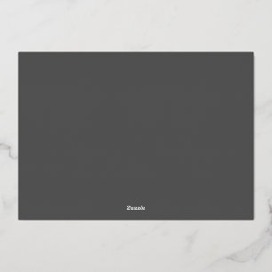 Create Your Own dark gray Custom Design Foil Holiday Card