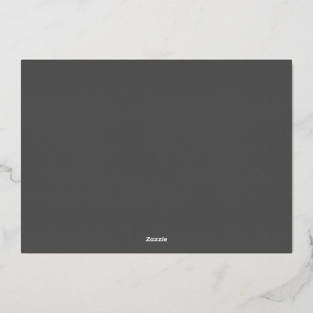 Create Your Own dark gray Custom Design Foil Holiday Card (Back)