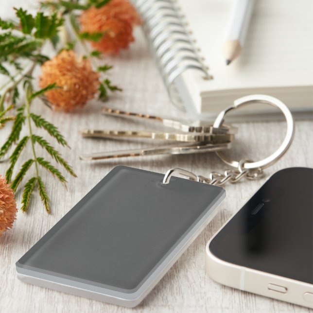 Create Your Own dark gray Custom Design Key Ring (Front Right)